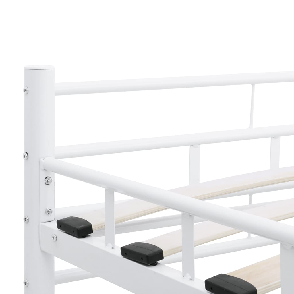 vidaXL Bed Frame with Headboard White 160x200 cm Metal