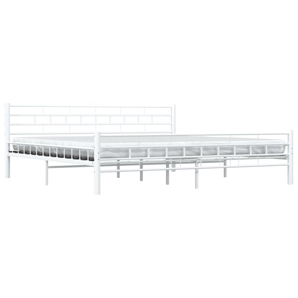 285300 vidaXL Bed Frame White Metal 180x200 cm Super King