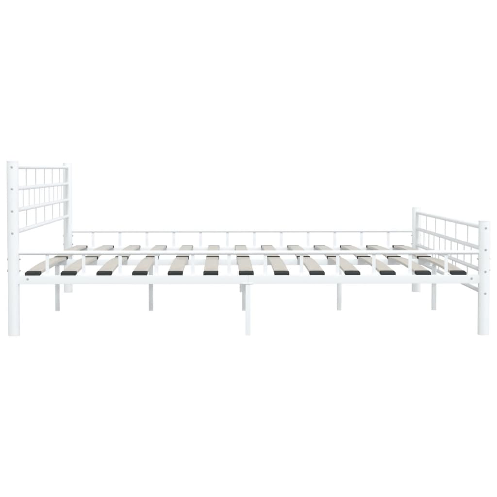 285300 vidaXL Bed Frame White Metal 180x200 cm Super King