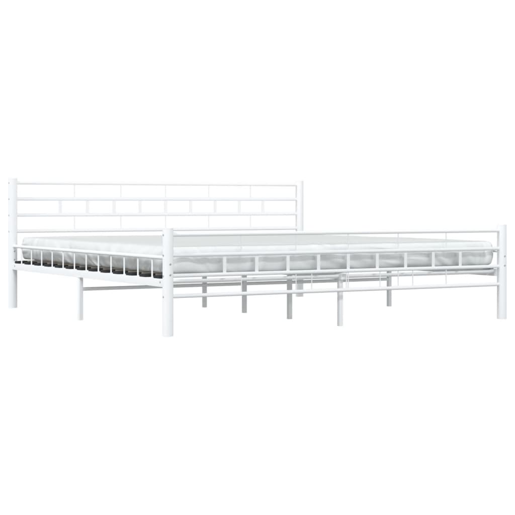 285301 vidaXL Bed Frame White Metal 200x200 cm