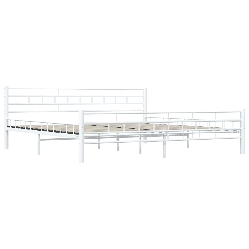 285301 vidaXL Bed Frame White Metal 200x200 cm