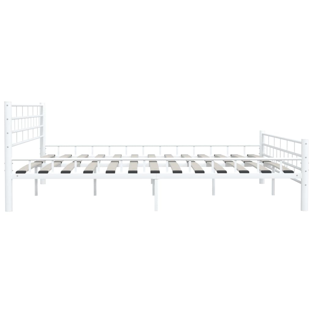 285301 vidaXL Bed Frame White Metal 200x200 cm