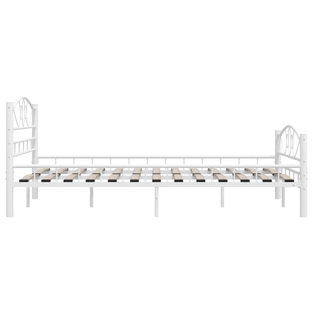 285303 vidaXL Bed Frame White Metal 140x200 cm