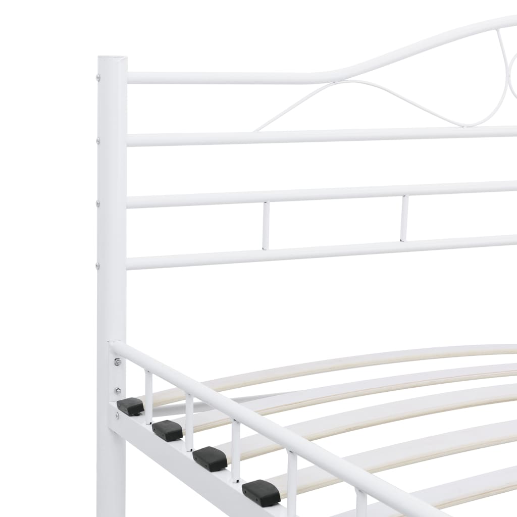 285303 vidaXL Bed Frame White Metal 140x200 cm