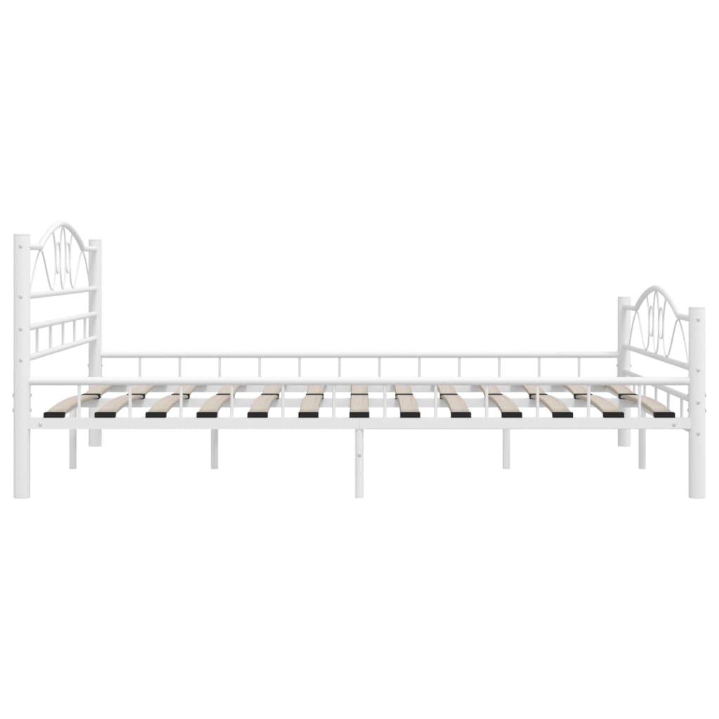 285305 vidaXL Bed Frame White Metal 180x200 cm Super King