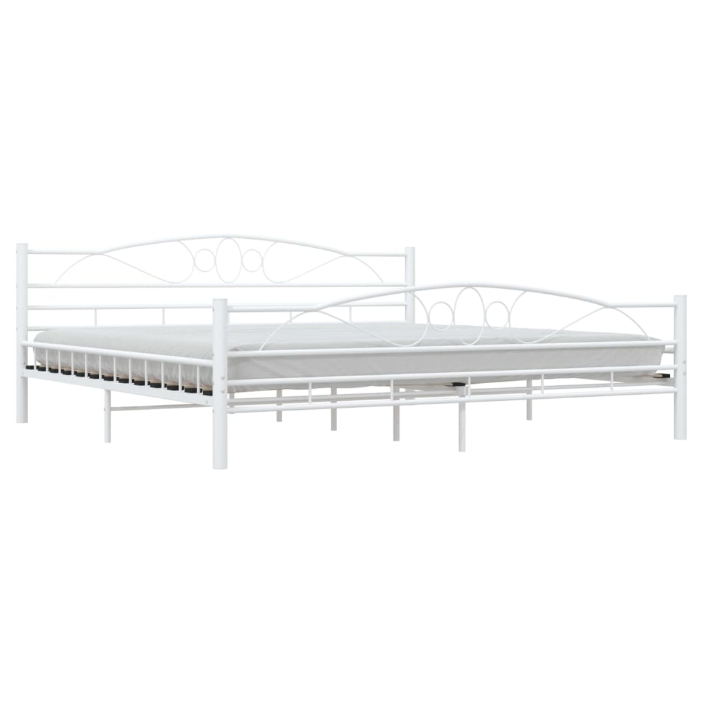 285306 vidaXL Bed Frame White Metal 200x200 cm