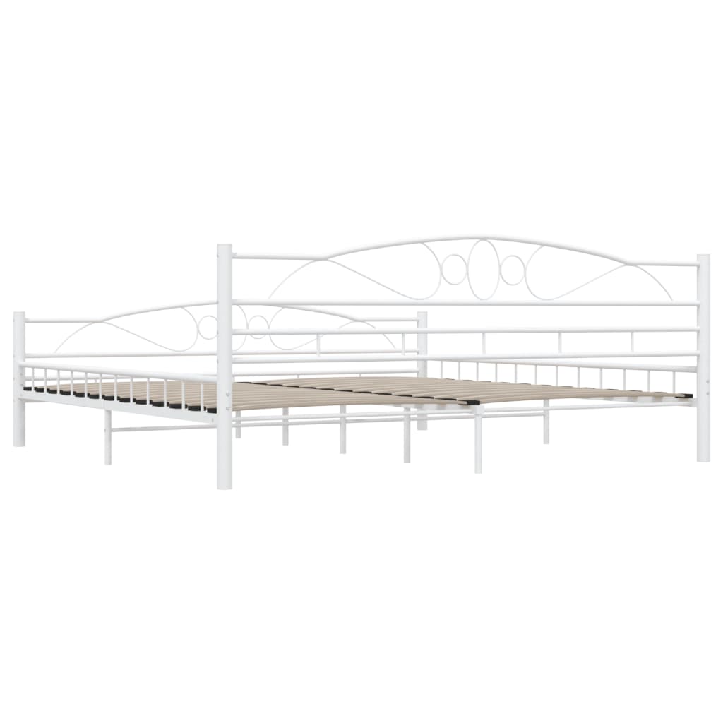 285306 vidaXL Bed Frame White Metal 200x200 cm