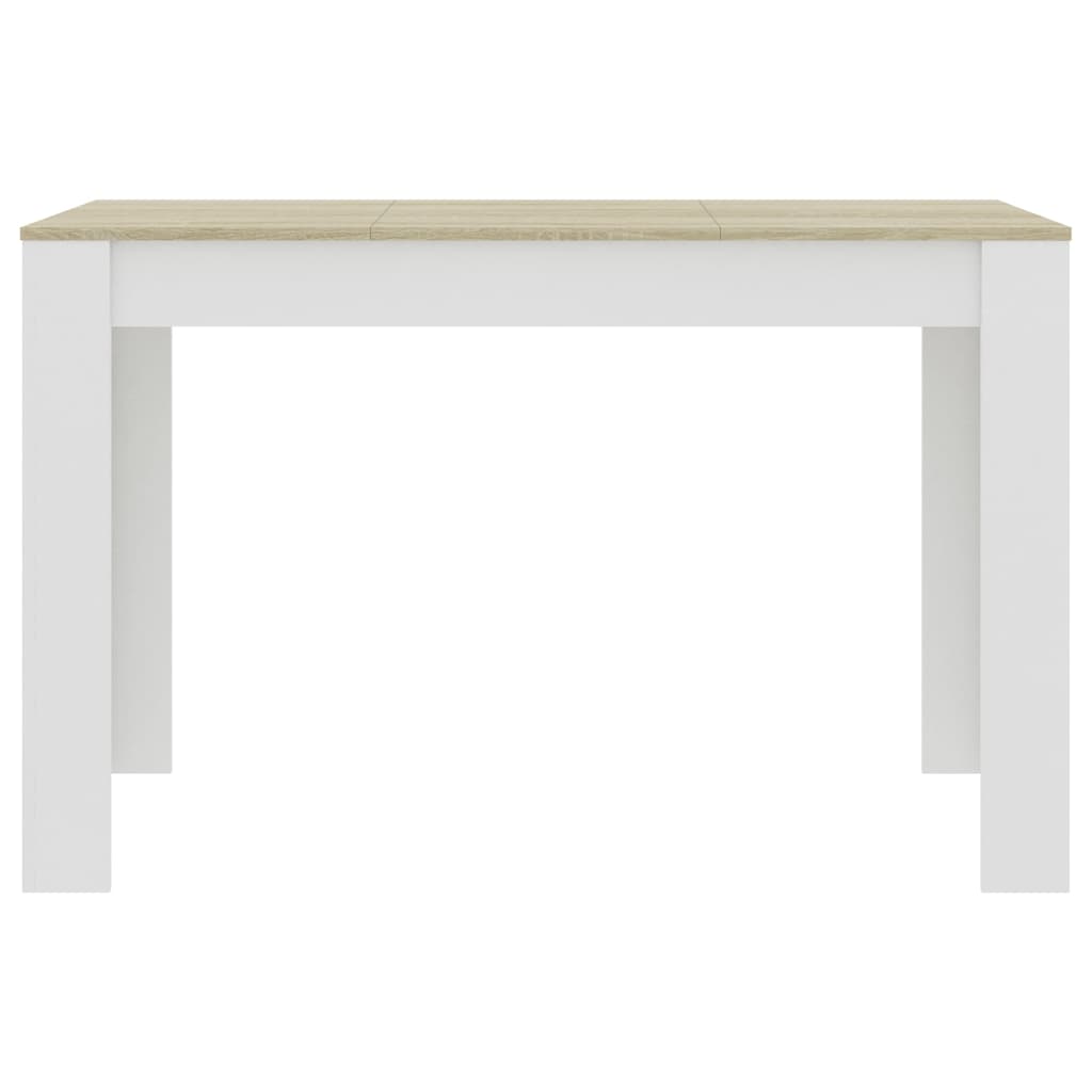 vidaXL Dining Table White and Sonoma Oak 120x60x76 cm Engineered Wood