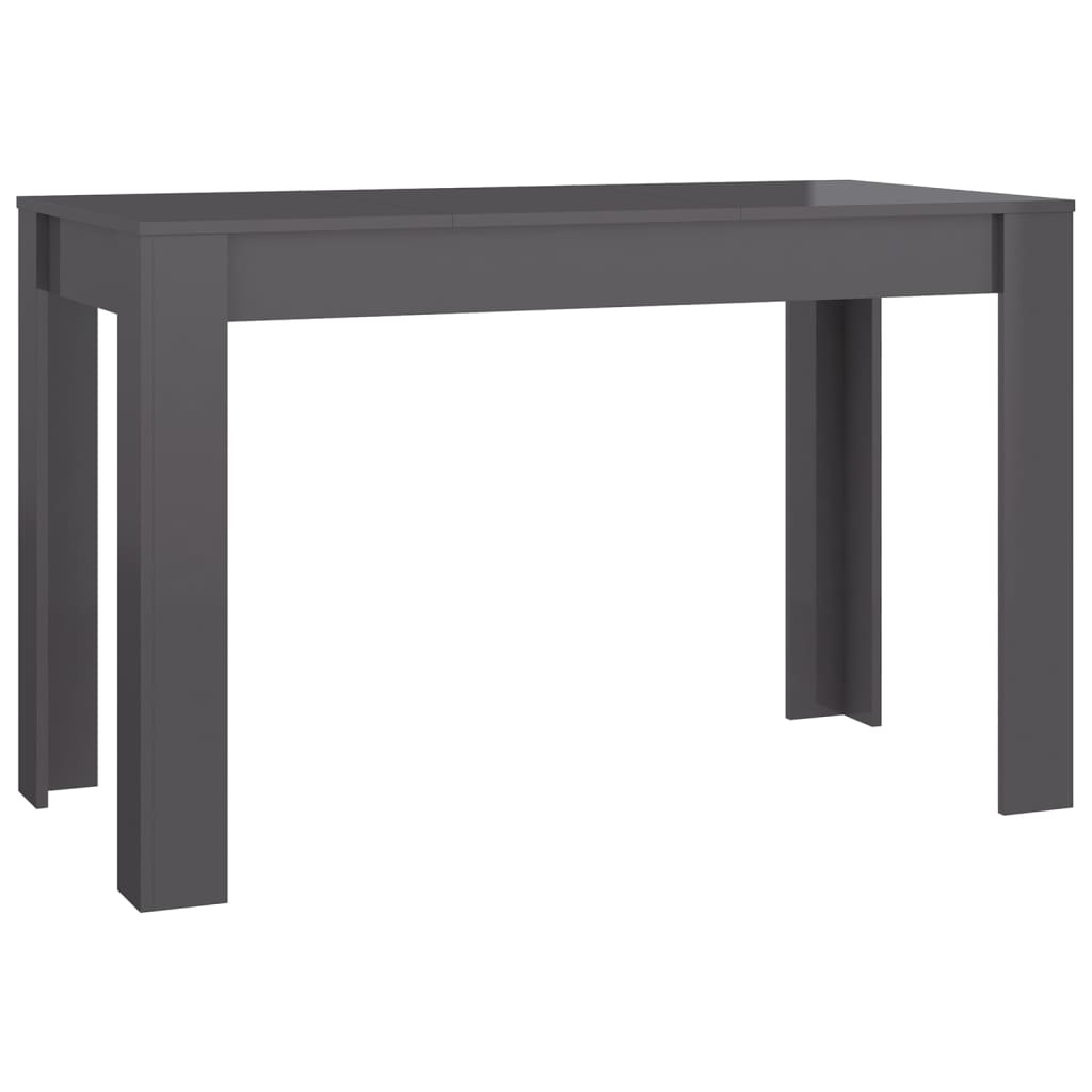 vidaXL Dining Table High Gloss Grey 120x60x76 cm Engineered Wood