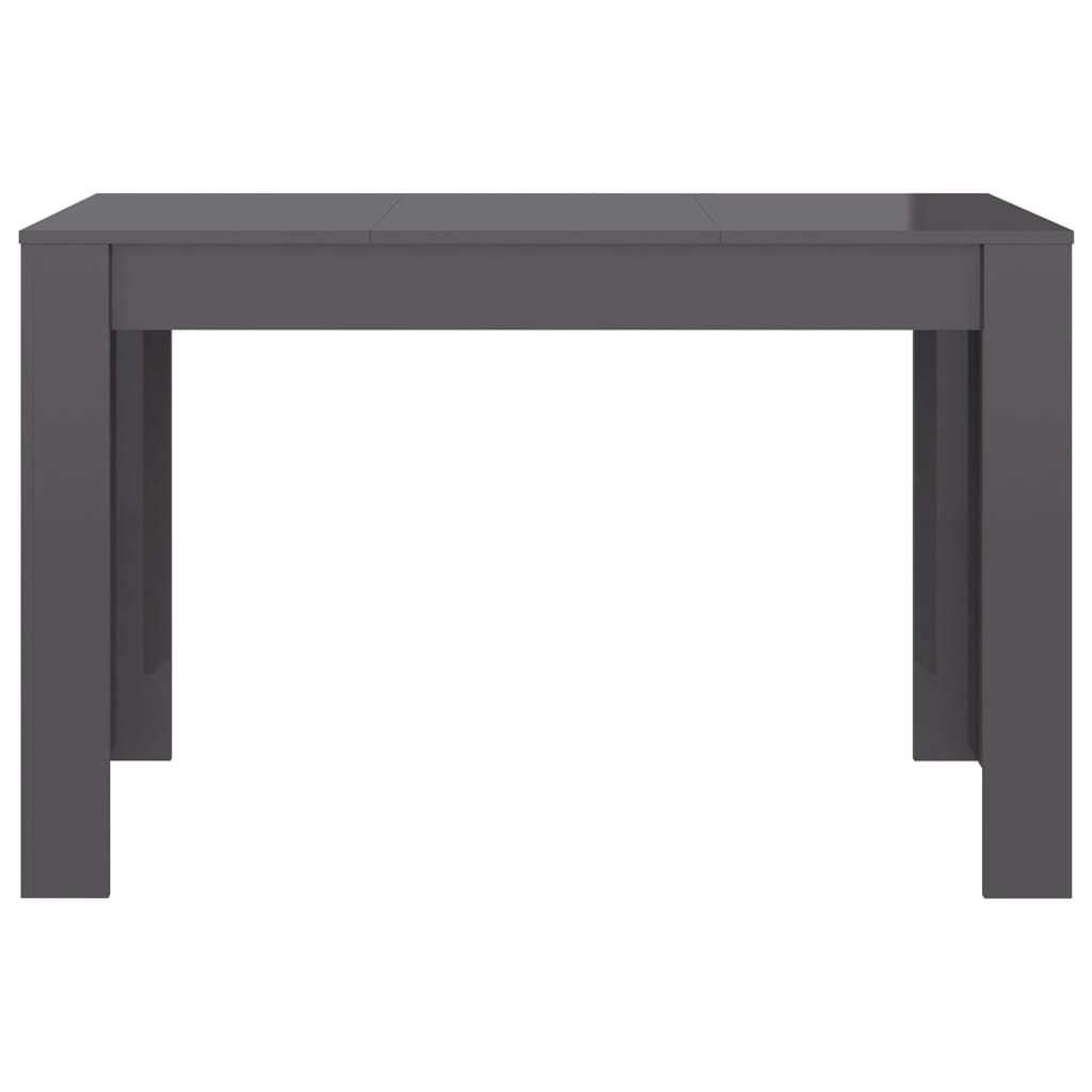 vidaXL Dining Table High Gloss Grey 120x60x76 cm Engineered Wood