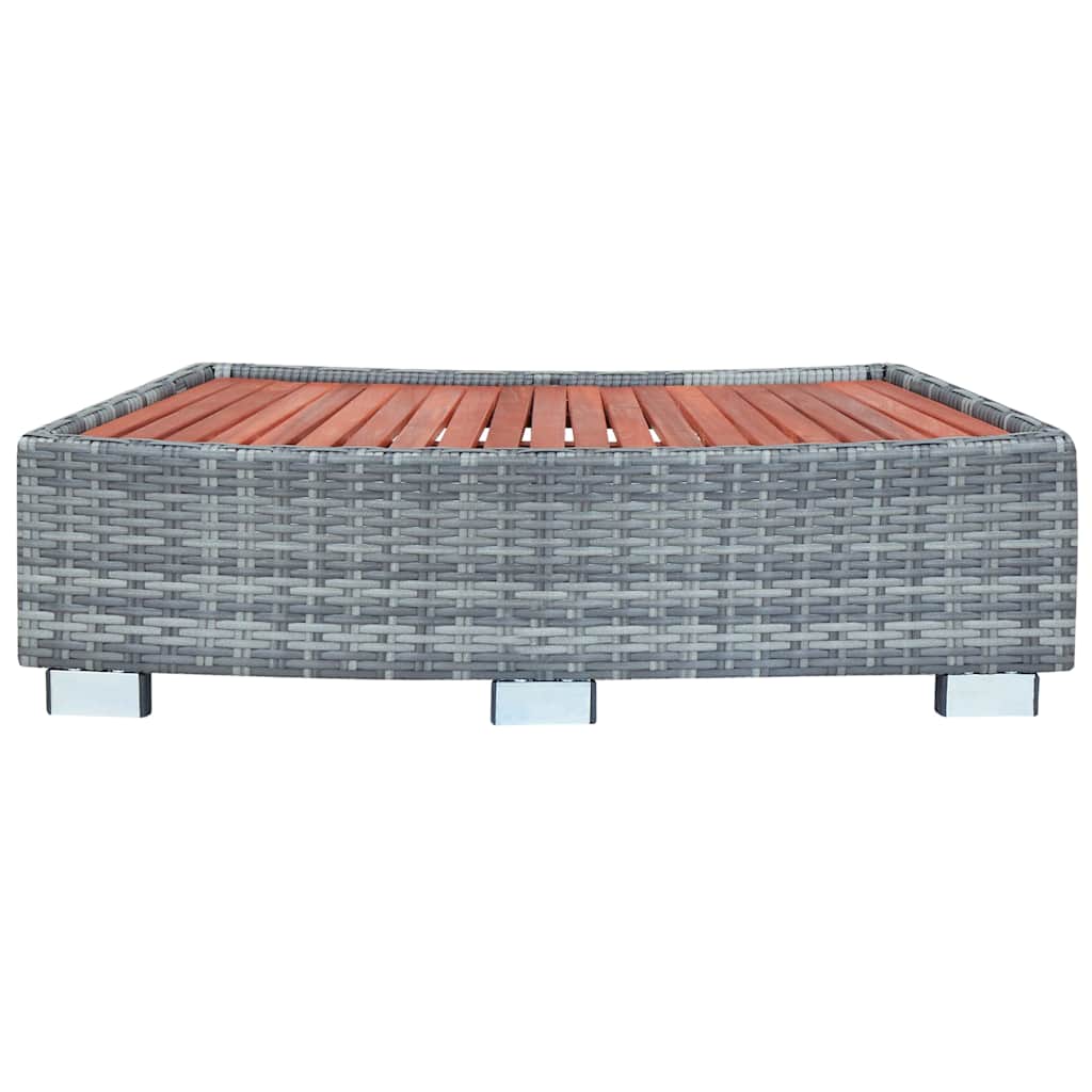 Spa Step Grey Poly Rattan 92x45x25 cm