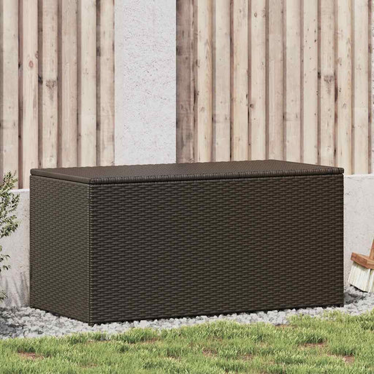 Outdoor Storage Box | Brown | Polyethylene rattan, Powder-coated steel