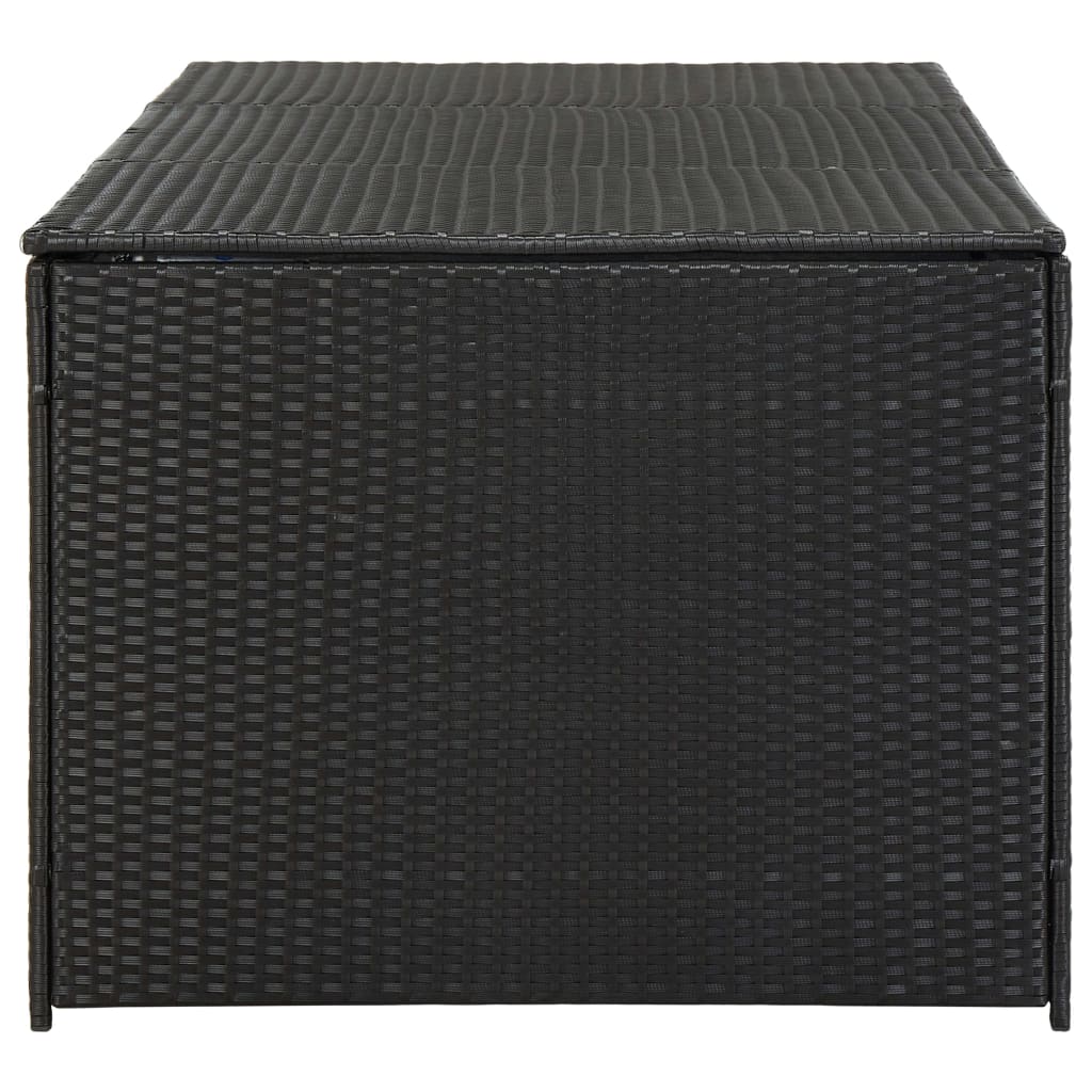 vidaXL Garden Storage Box Poly Rattan 180x90x70 cm Black