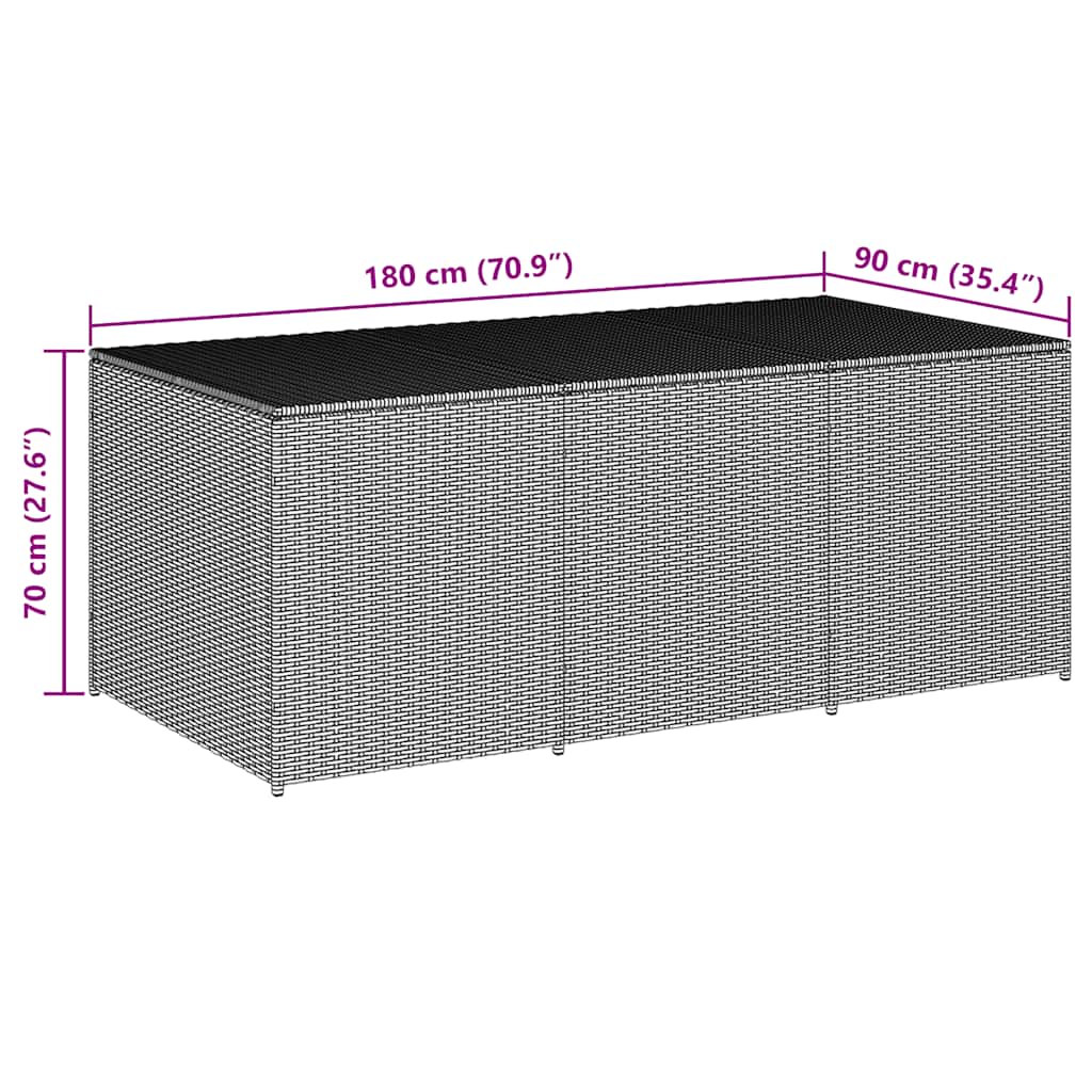 Storage Chest | Brown | Poly Rattan | Large | Garden Storage Box