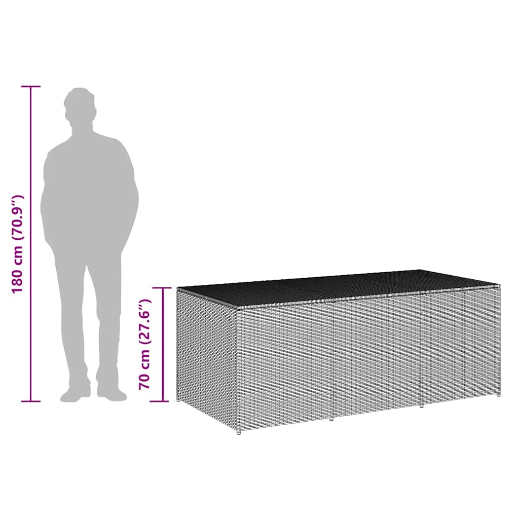 Storage Chest | Brown | Poly Rattan | Large | Garden Storage Box