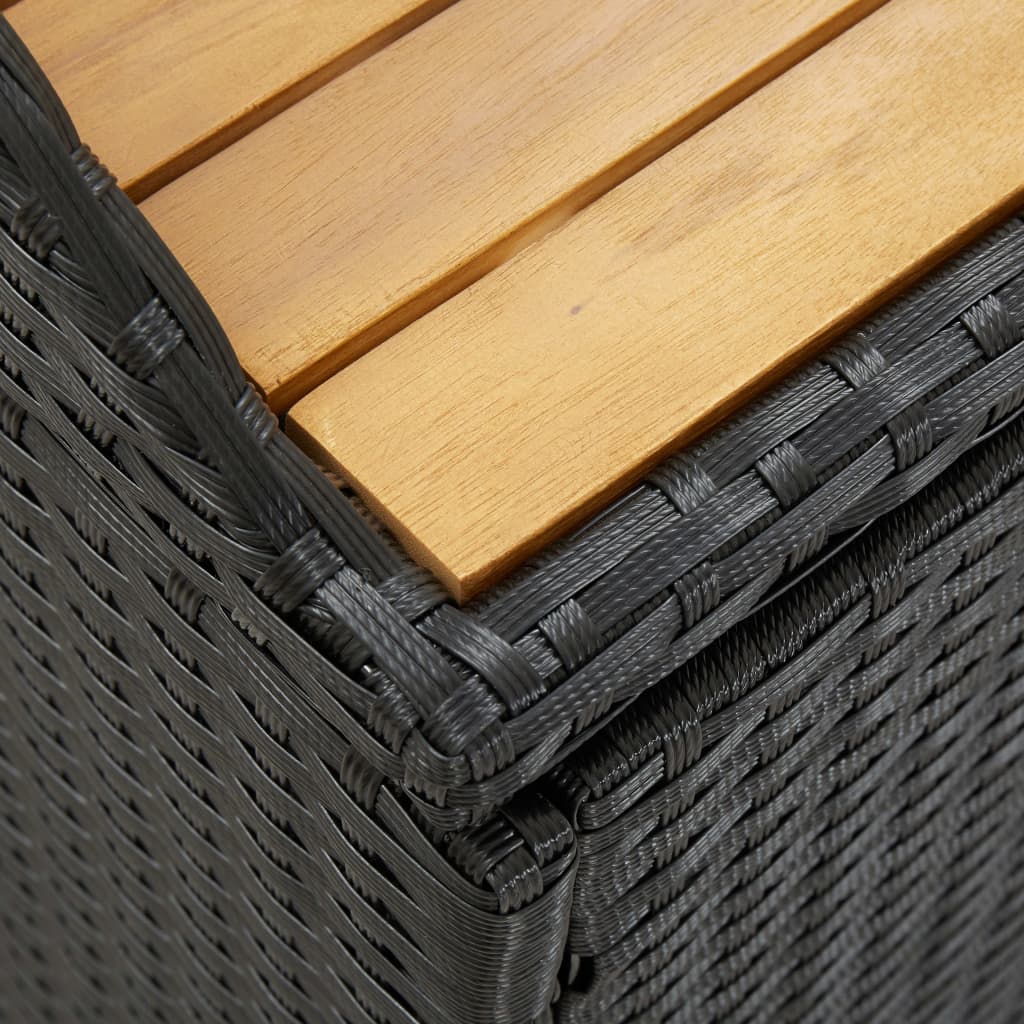 vidaXL Garden Storage Bench 120 cm Poly Rattan Black