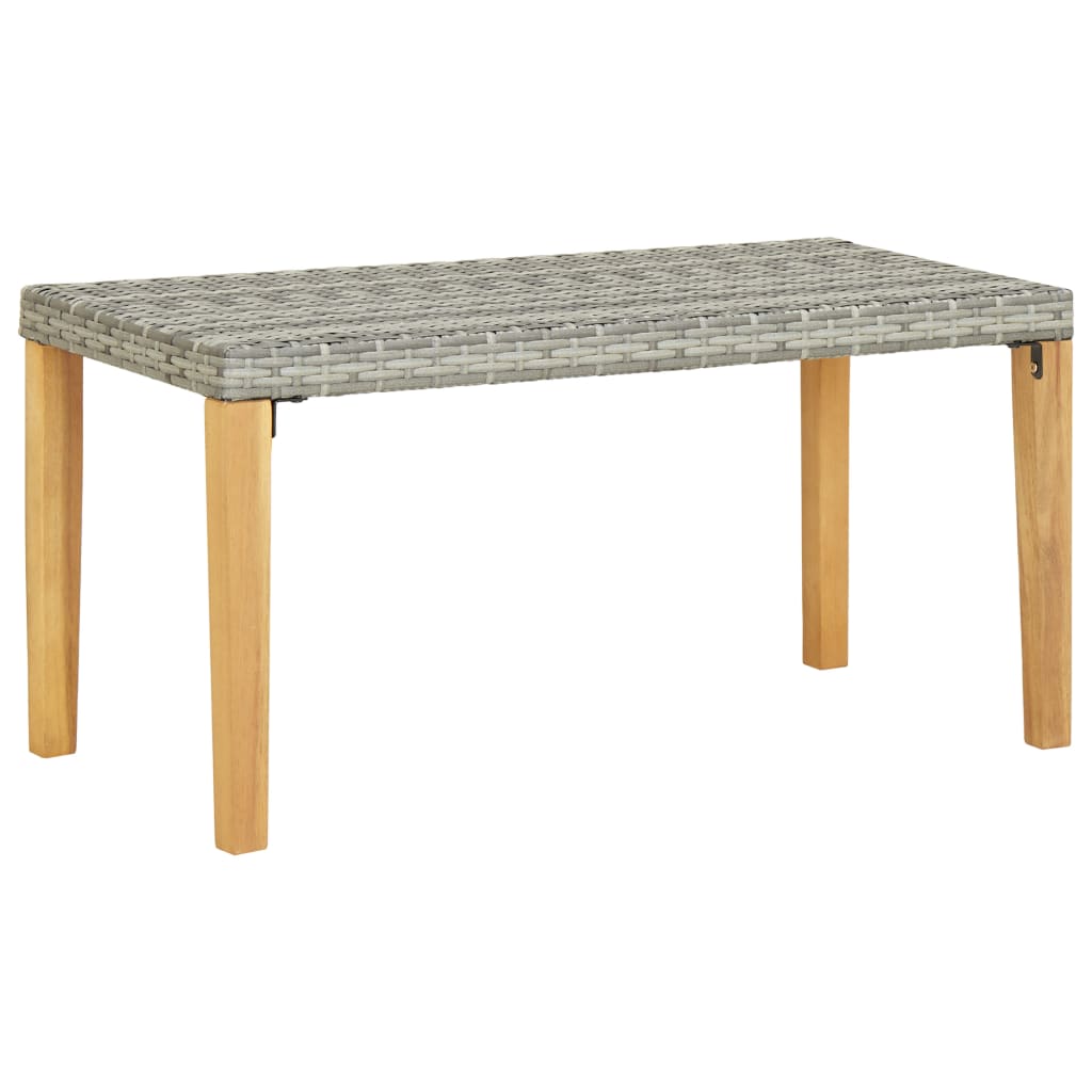 Garden Bench | Grey | PE (polyethylene) rattan, acacia wood | Medium