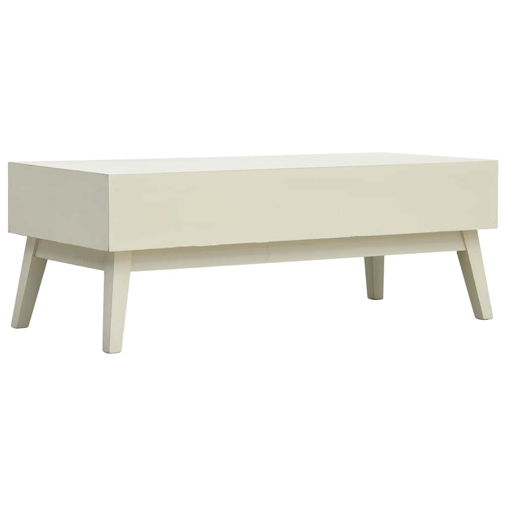 285751 vidaXL Coffee Table with 2 Drawers Carving Grey 110x50x40 cm Wood