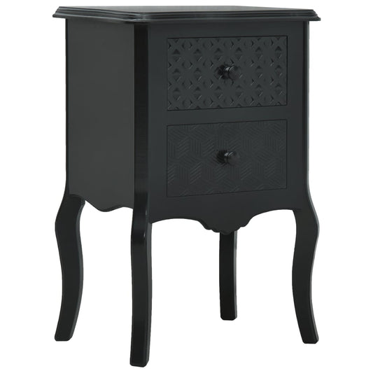 vidaXL Bedside Cabinet Black 43x32x65 cm MDF