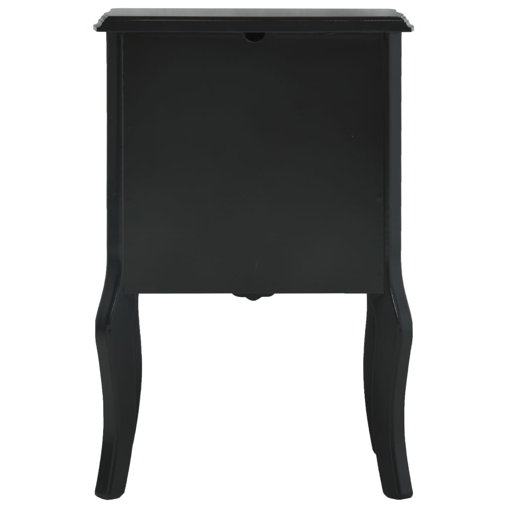 vidaXL Bedside Cabinet Black 43x32x65 cm MDF