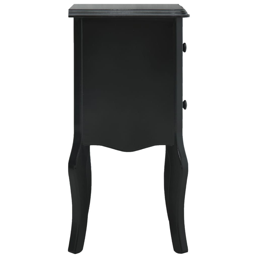 vidaXL Bedside Cabinet Black 43x32x65 cm MDF