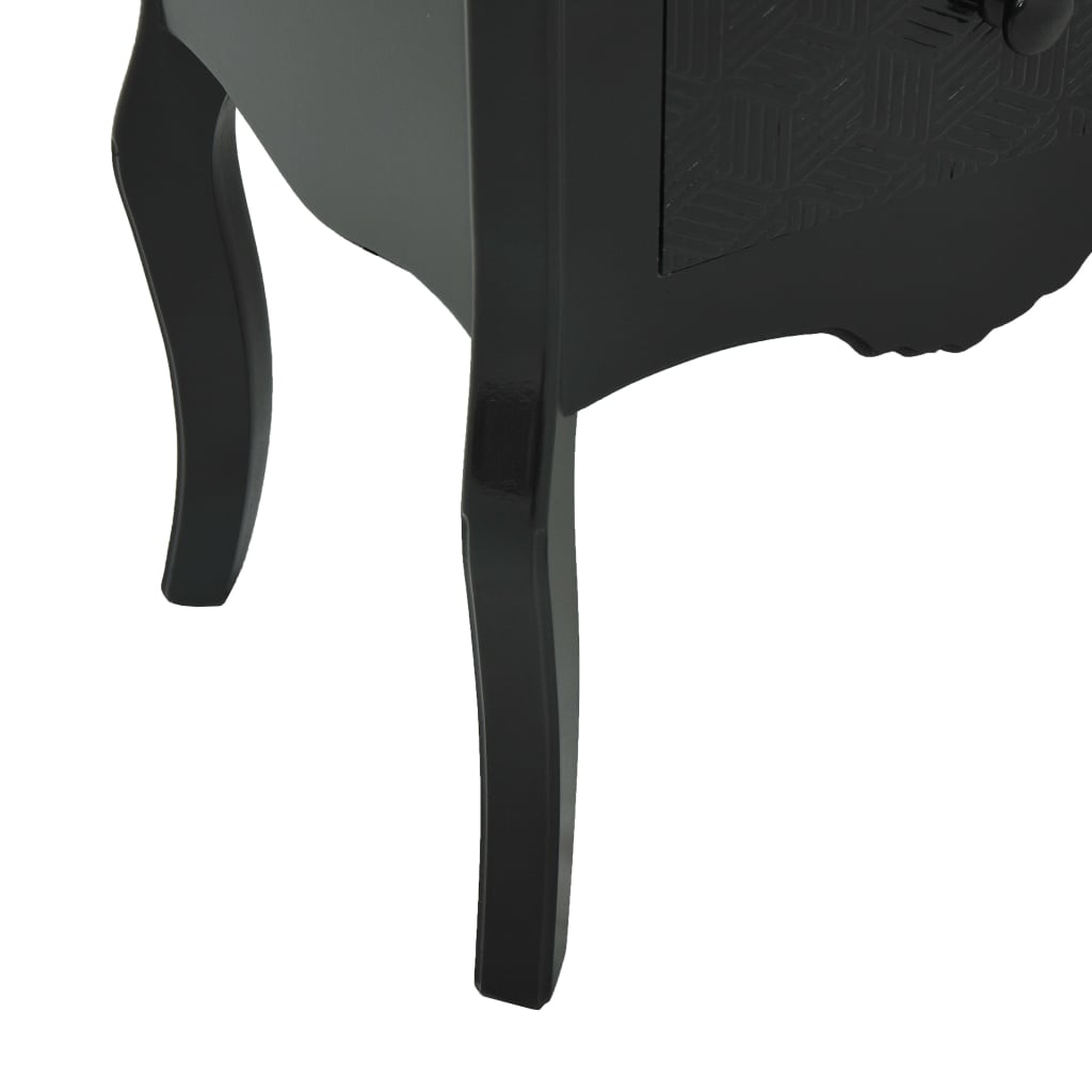 vidaXL Bedside Cabinet Black 43x32x65 cm MDF