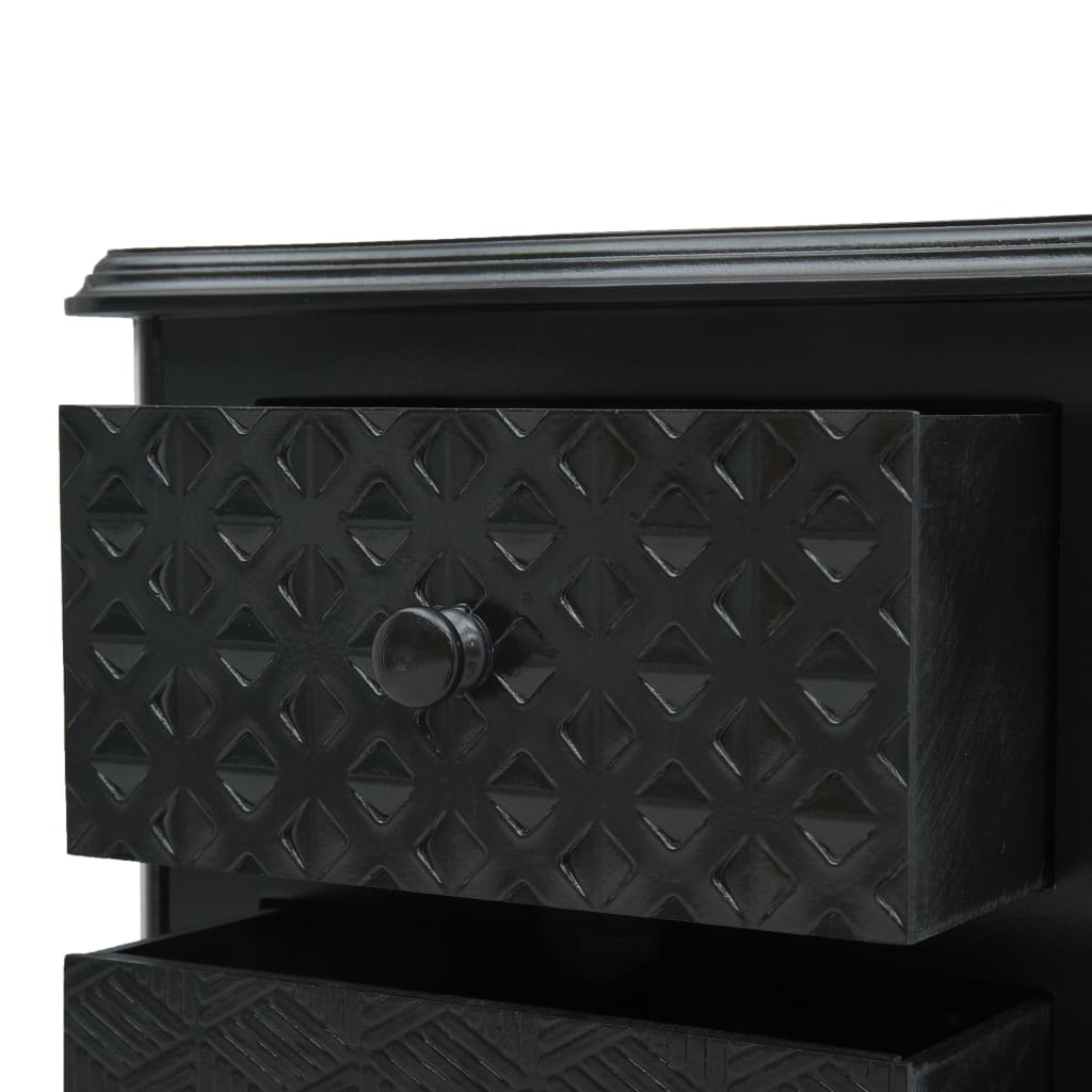 vidaXL Bedside Cabinet Black 43x32x65 cm MDF