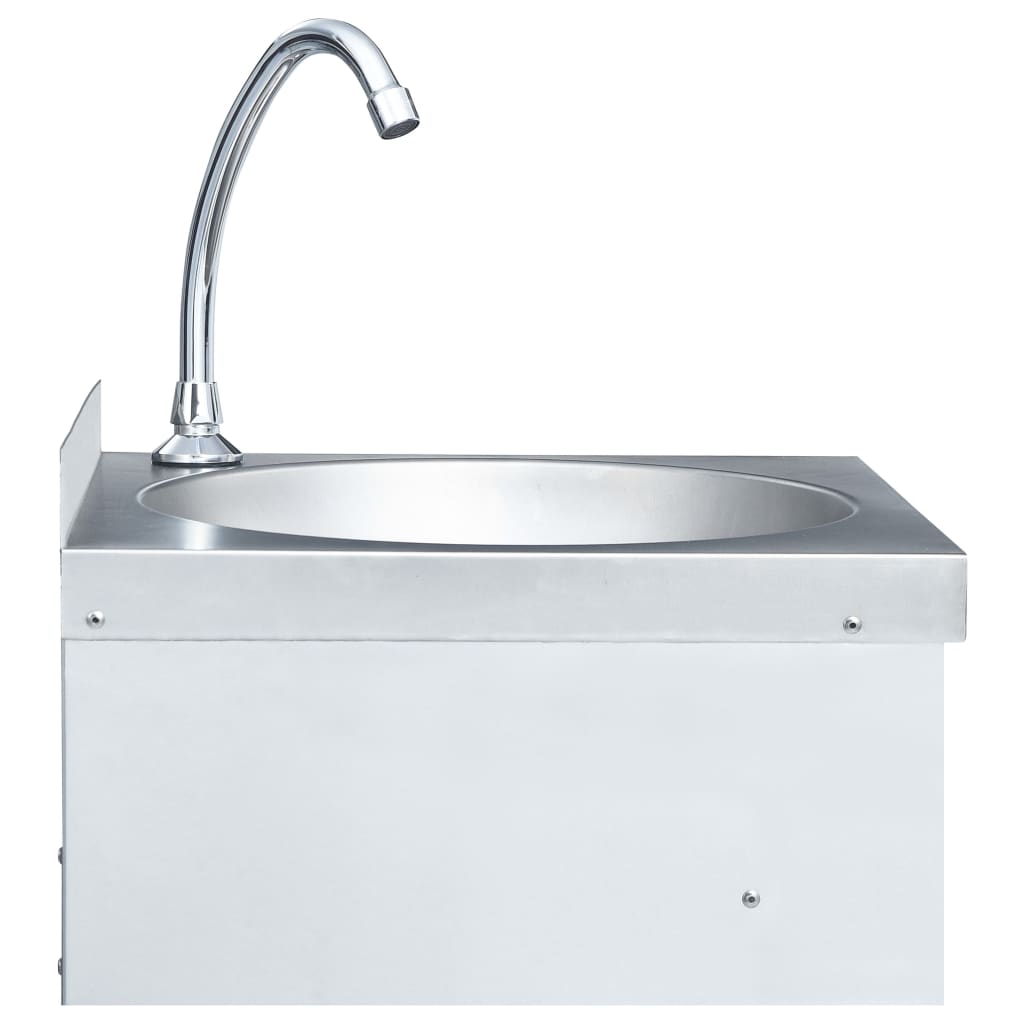 vidaXL Hand Wash Sink with Faucet and Soap Dispenser Stainless Steel