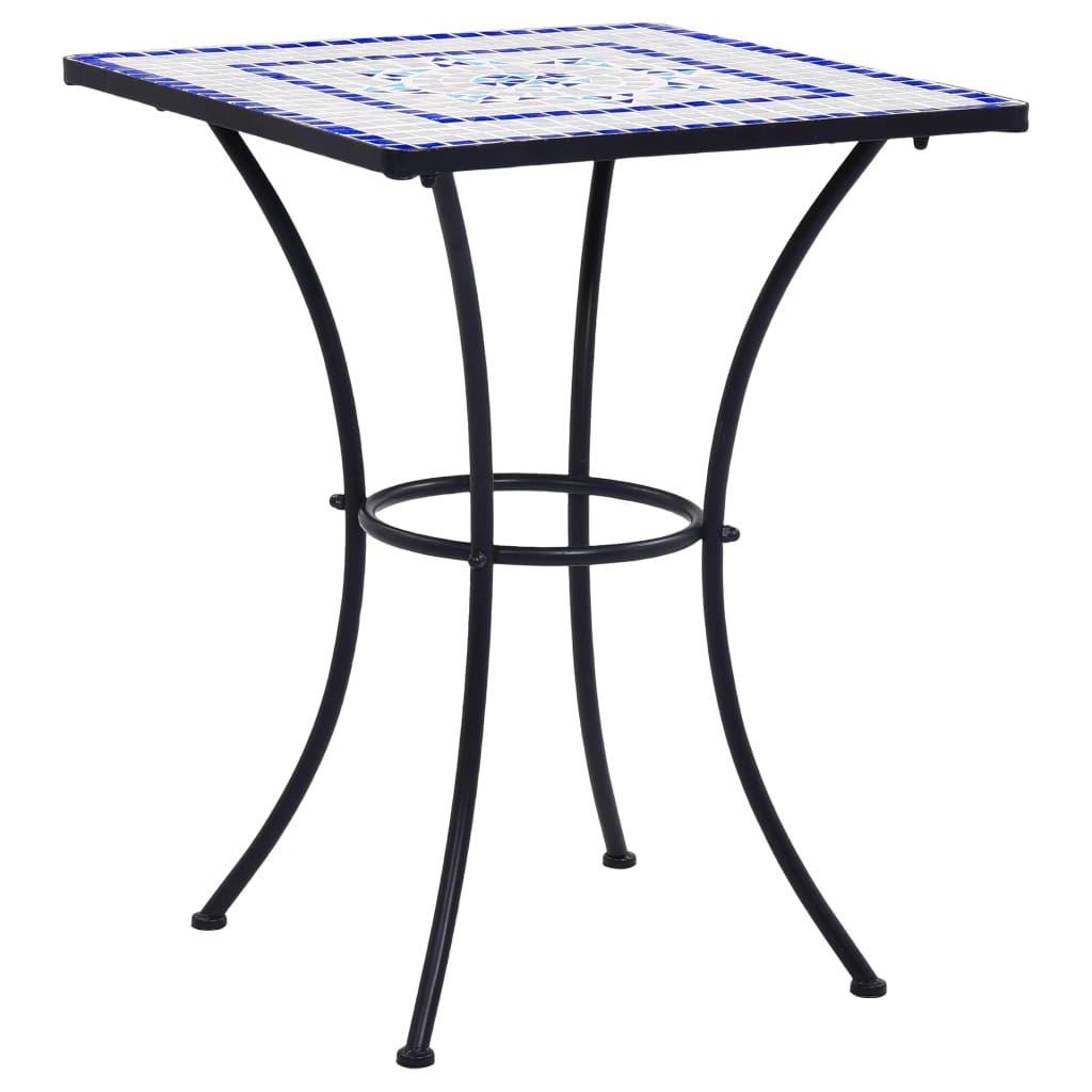 vidaXL Mosaic Bistro Table Blue and White 60 cm Ceramic