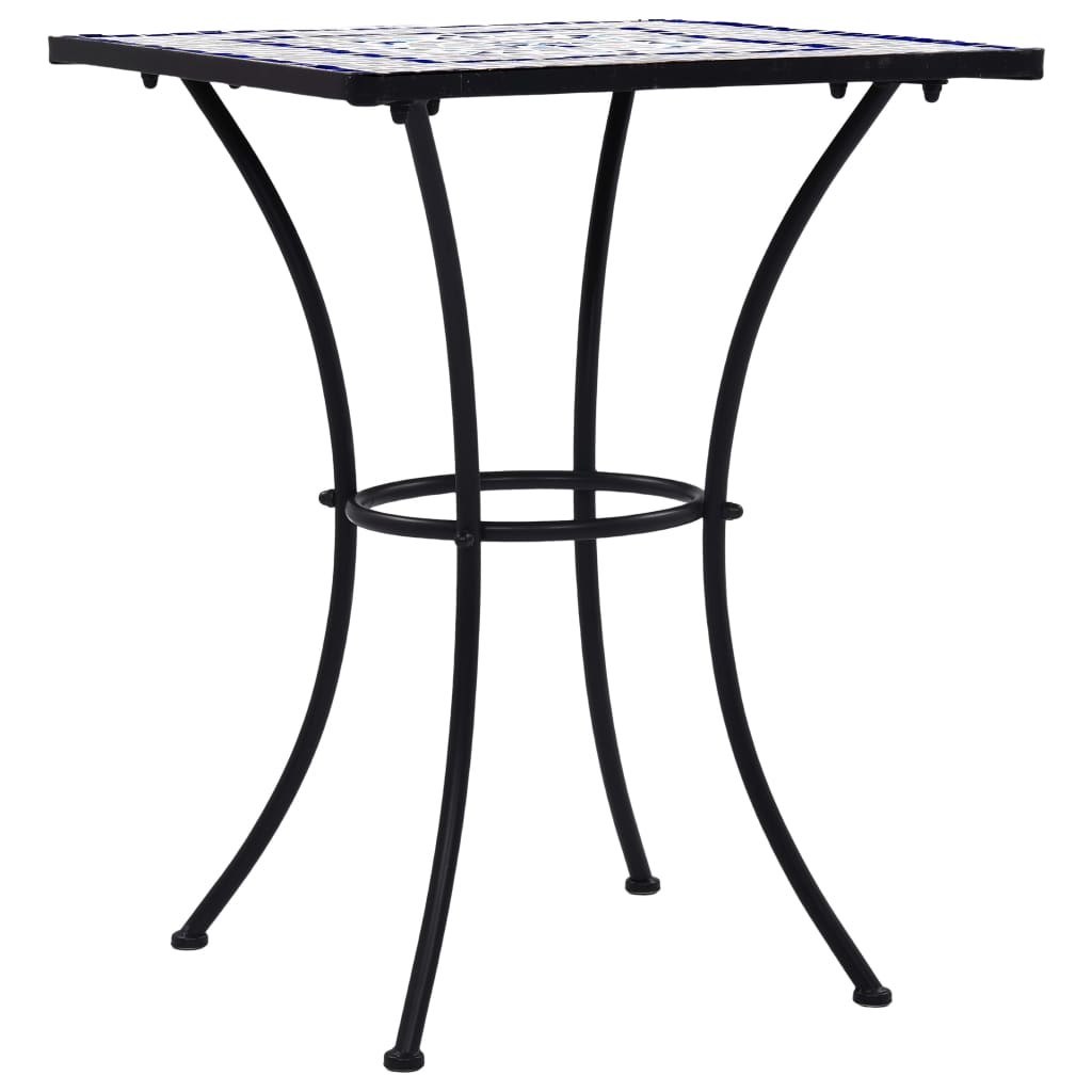 vidaXL Mosaic Bistro Table Blue and White 60 cm Ceramic