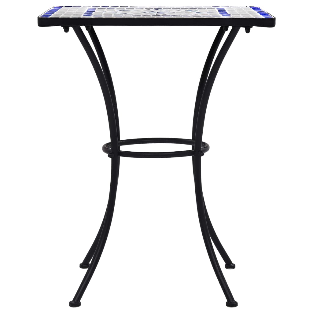 vidaXL Mosaic Bistro Table Blue and White 60 cm Ceramic