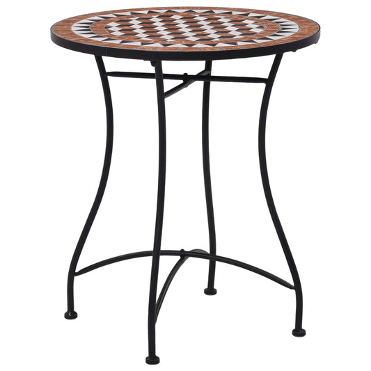 vidaXL Mosaic Bistro Table Brown 60cm Ceramic