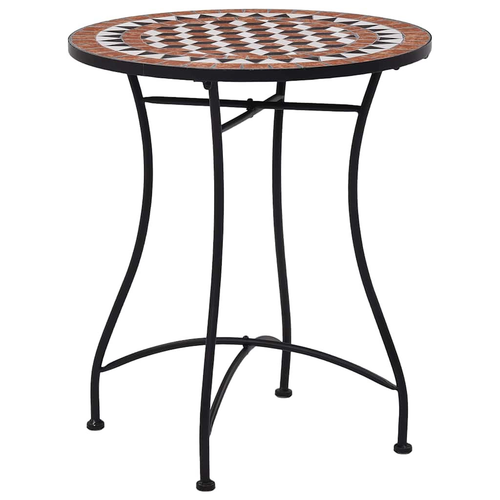 46713 vidaXL Mosaic Bistro Table Brown 60cm Ceramic