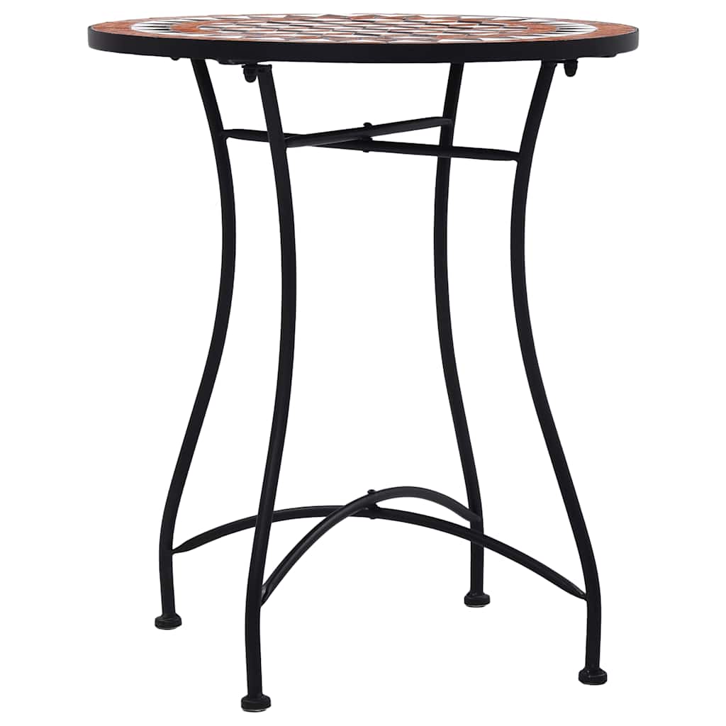 46713 vidaXL Mosaic Bistro Table Brown 60cm Ceramic