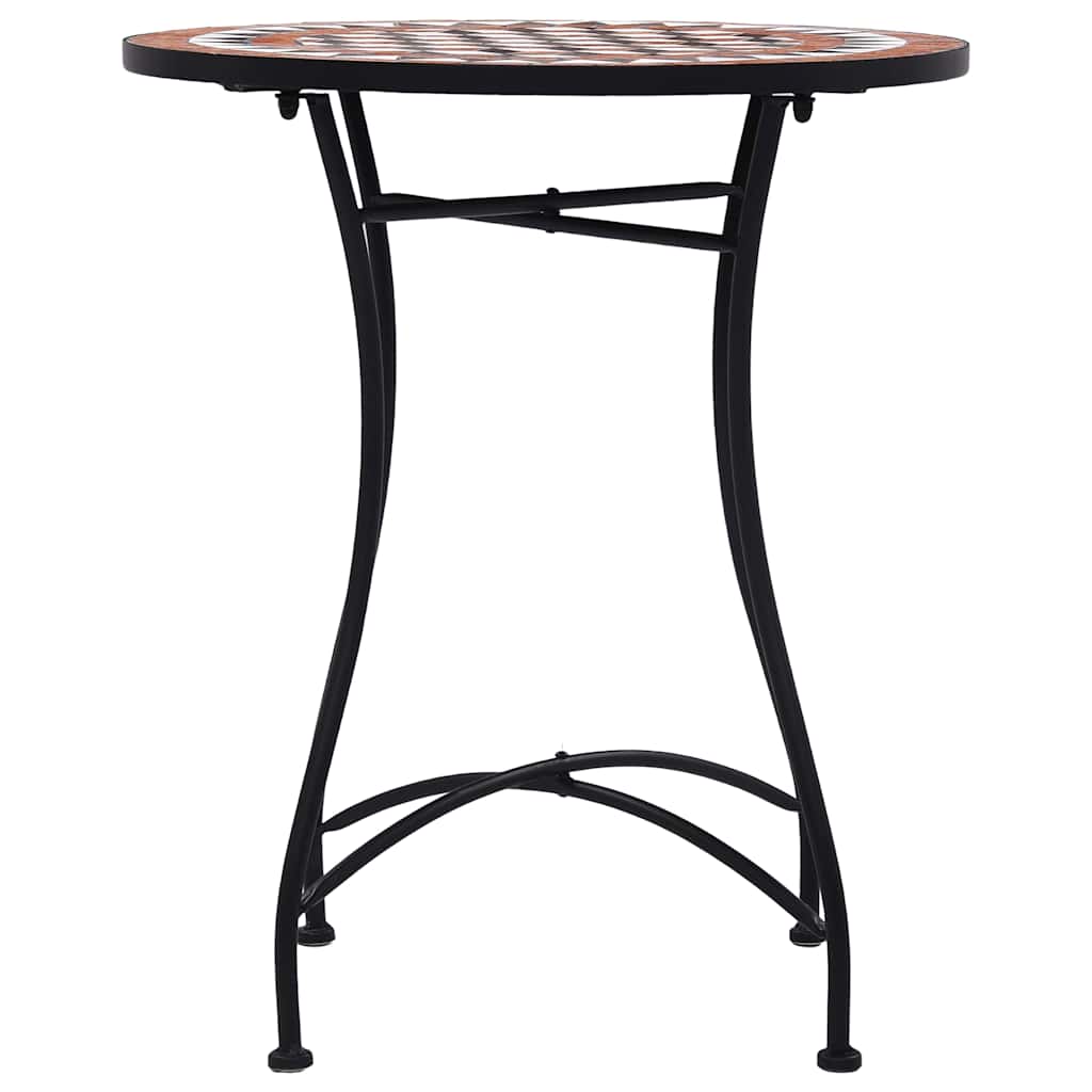46713 vidaXL Mosaic Bistro Table Brown 60cm Ceramic