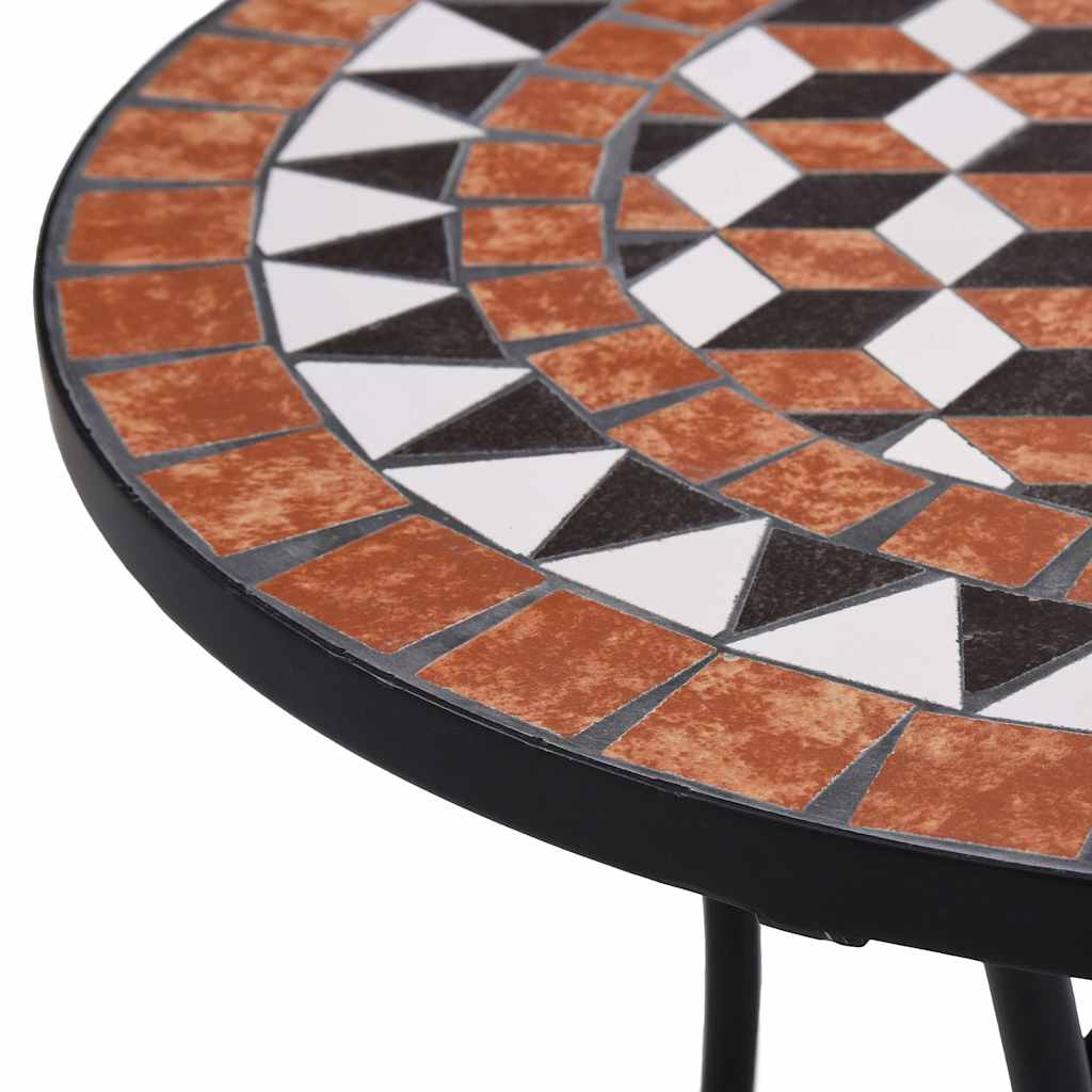 46713 vidaXL Mosaic Bistro Table Brown 60cm Ceramic