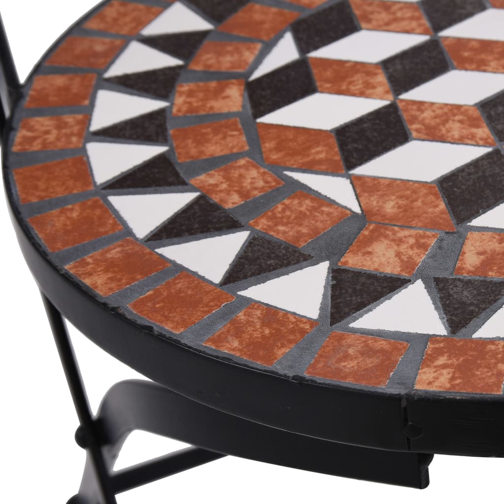 vidaXL Mosaic Bistro Chairs 2 pcs Brown Ceramic