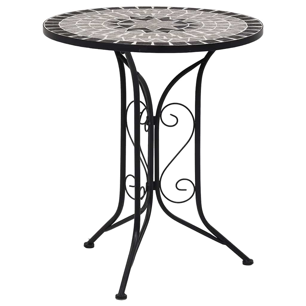 46715 vidaXL Mosaic Bistro Table Grey 60cm Ceramic