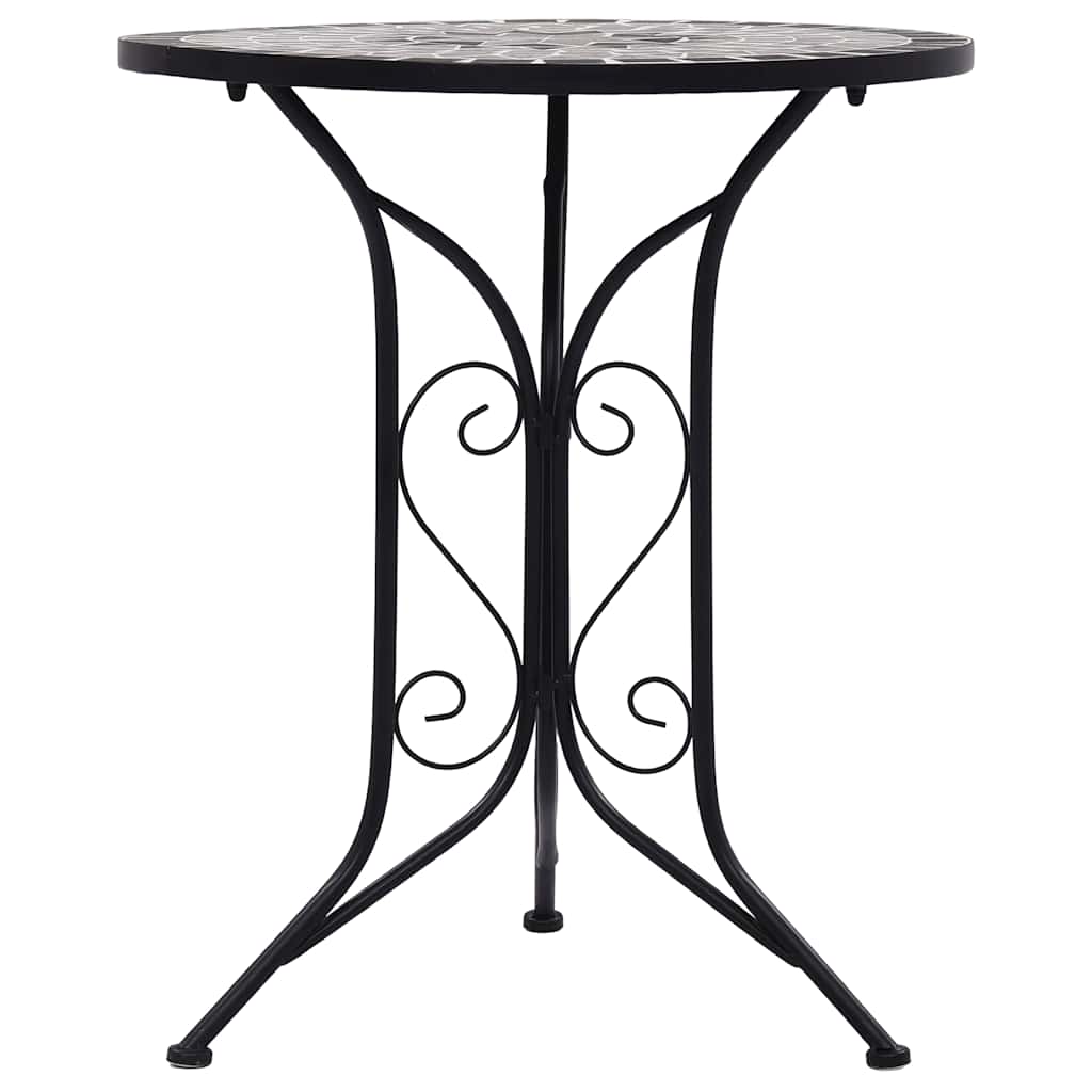 46715 vidaXL Mosaic Bistro Table Grey 60cm Ceramic