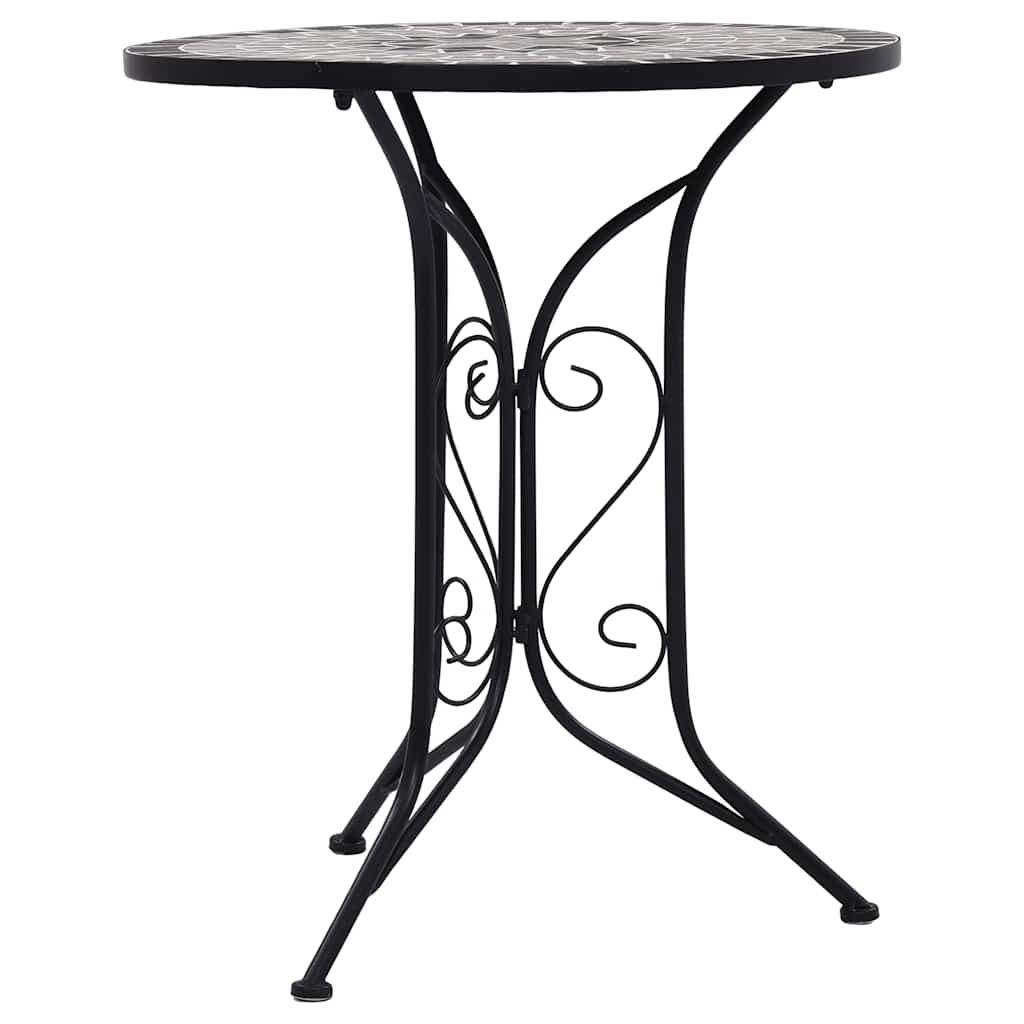 46715 vidaXL Mosaic Bistro Table Grey 60cm Ceramic