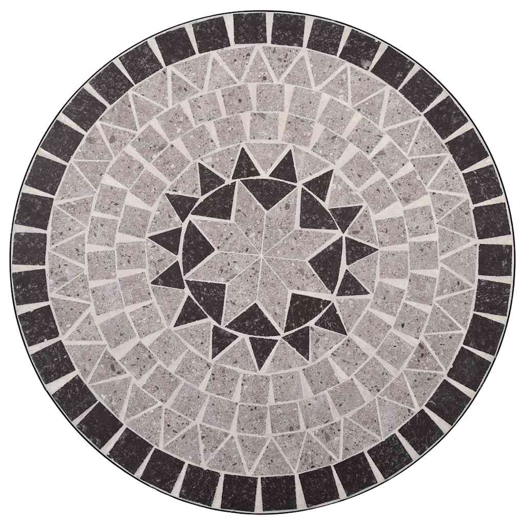 46715 vidaXL Mosaic Bistro Table Grey 60cm Ceramic