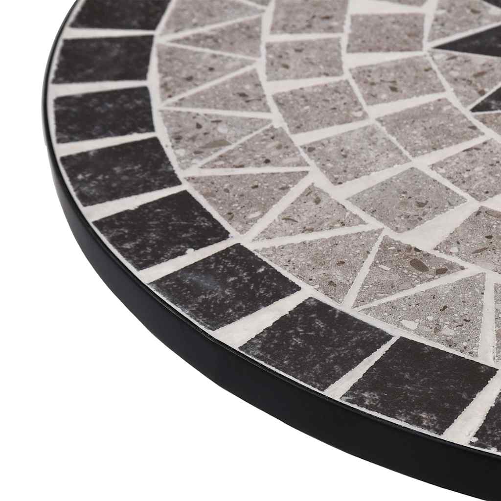 46715 vidaXL Mosaic Bistro Table Grey 60cm Ceramic