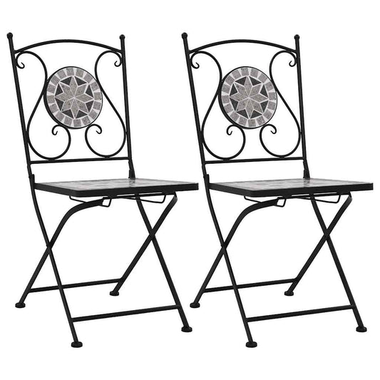 Mosaic Folding Chairs 2 pcs Grey