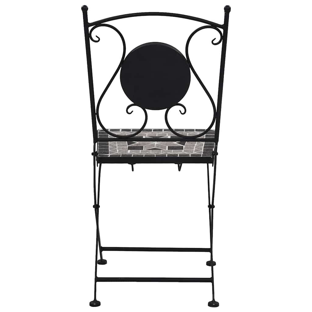 Garden Chair | Set of 2 | Grey | Powder-coated iron and ceramic