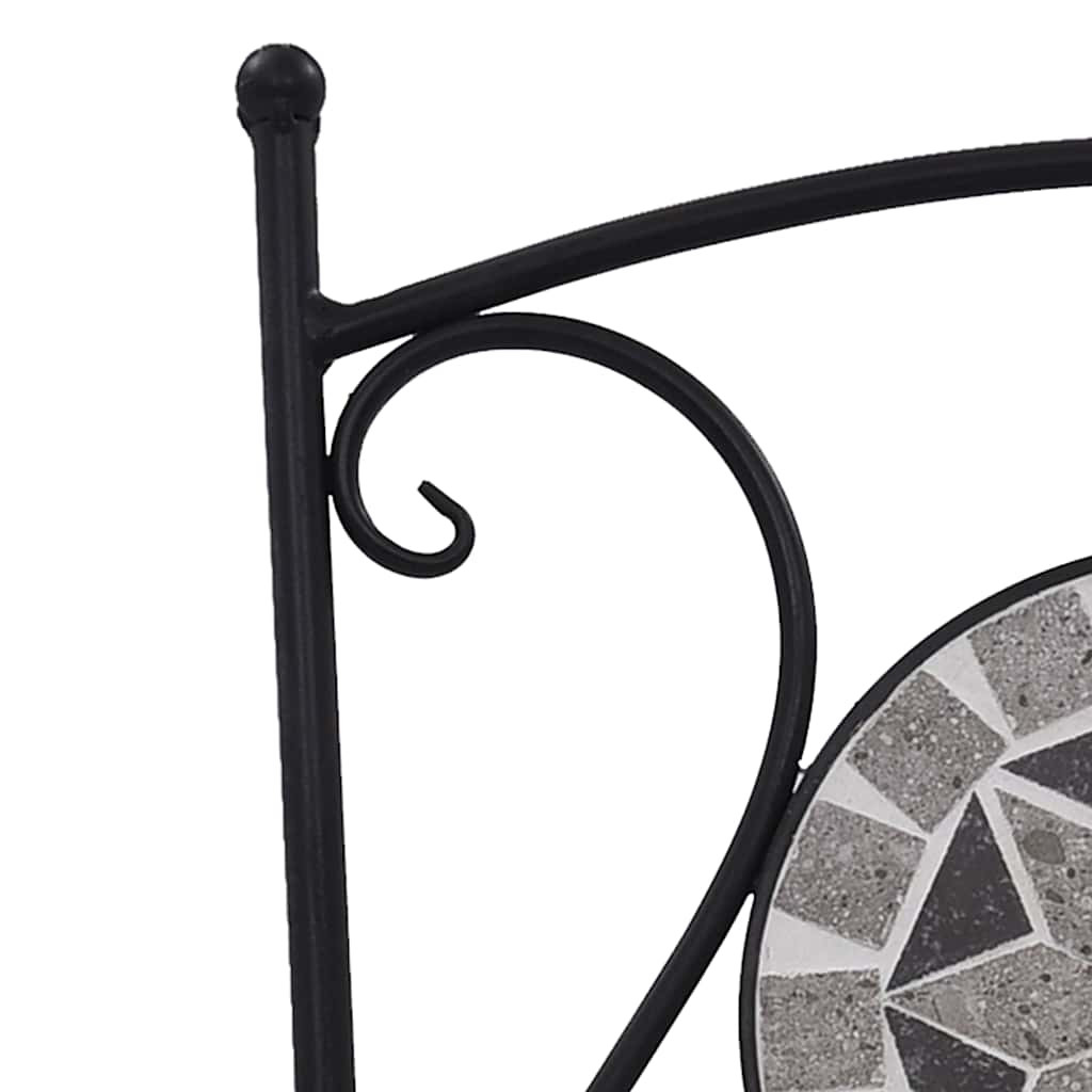 Garden Chair | Set of 2 | Grey | Powder-coated iron and ceramic
