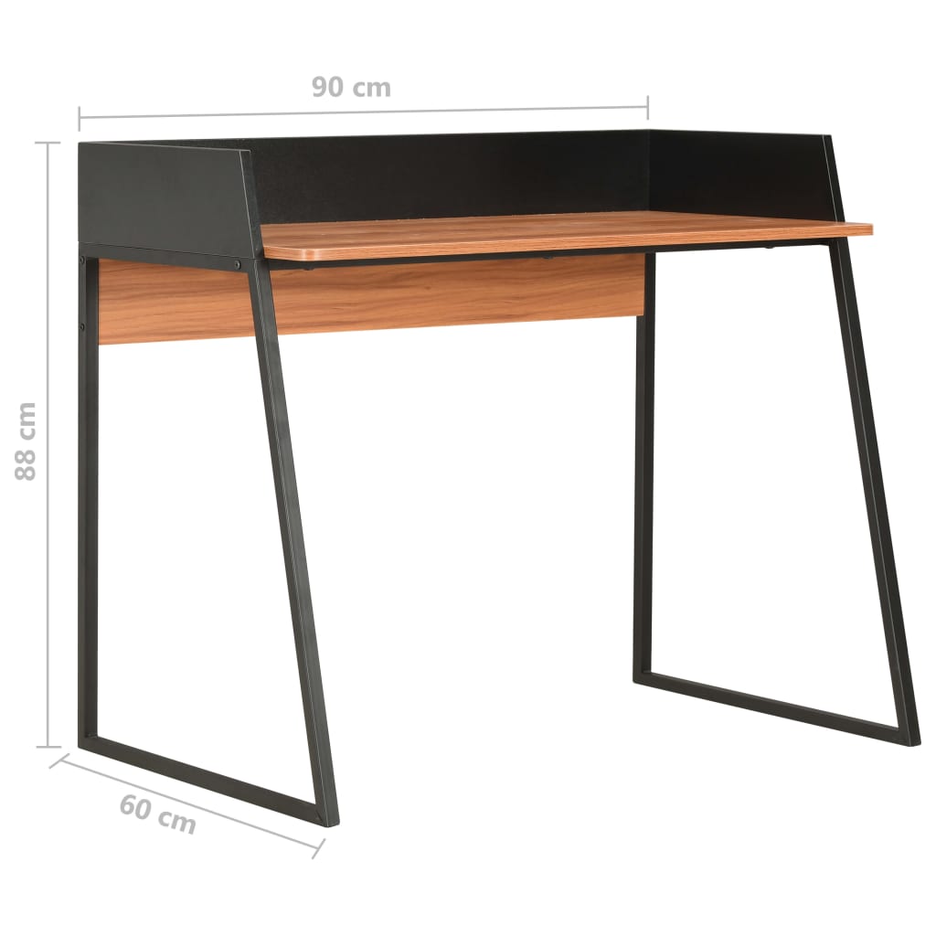 vidaXL Desk Black and Brown 90x60x88 cm