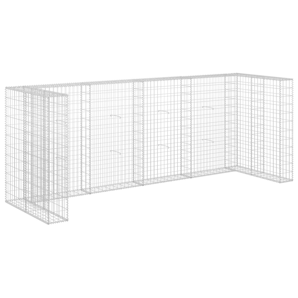 vidaXL Gabion Wall for Garbage Bins Galvanised Steel 320x100x120 cm