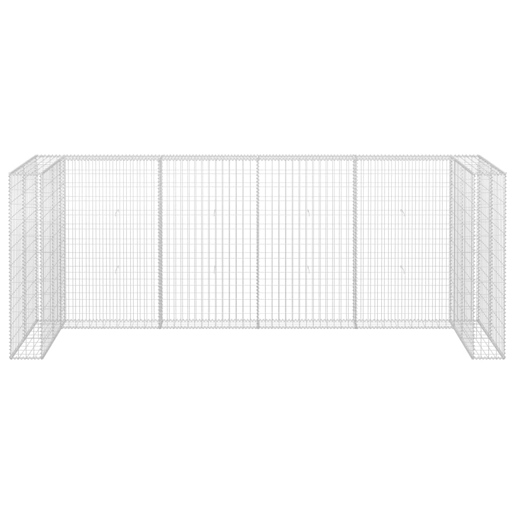 vidaXL Gabion Wall for Garbage Bins Galvanised Steel 320x100x120 cm