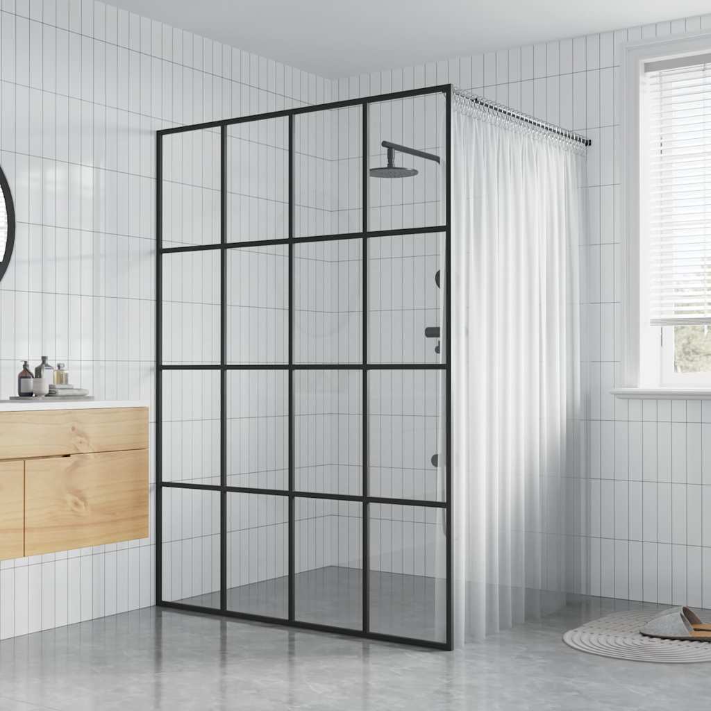 Walk-in Shower Screen Clear Tempered Glass 140x195 cm