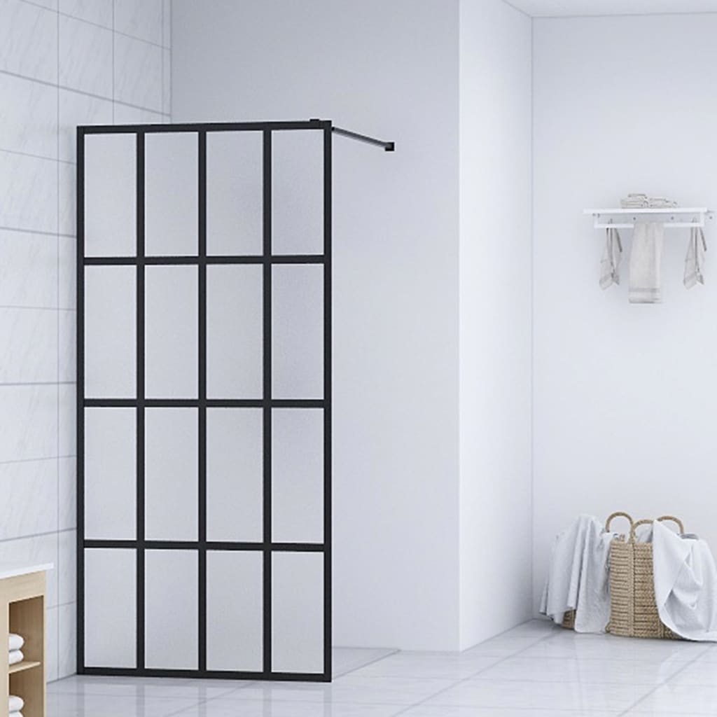 Walk-in Shower Screen Frosted Tempered Glass 80x195 cm